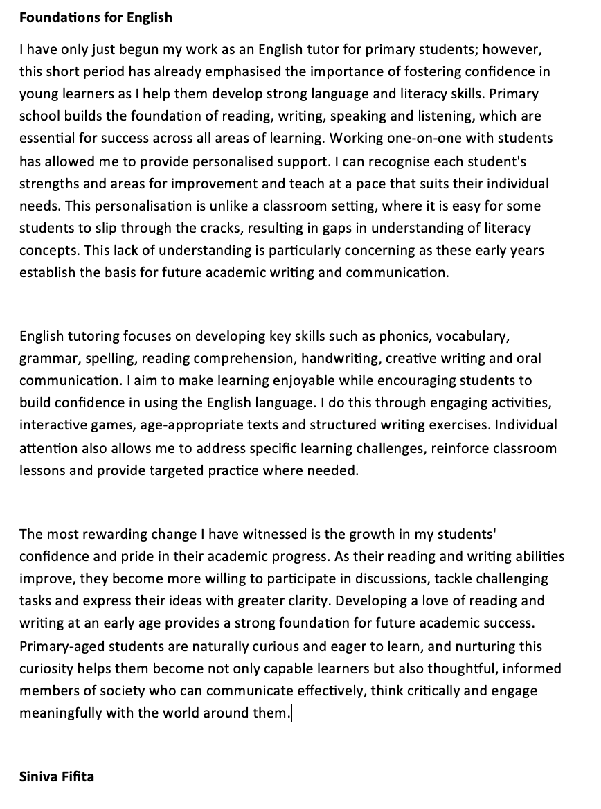 Foundations for English