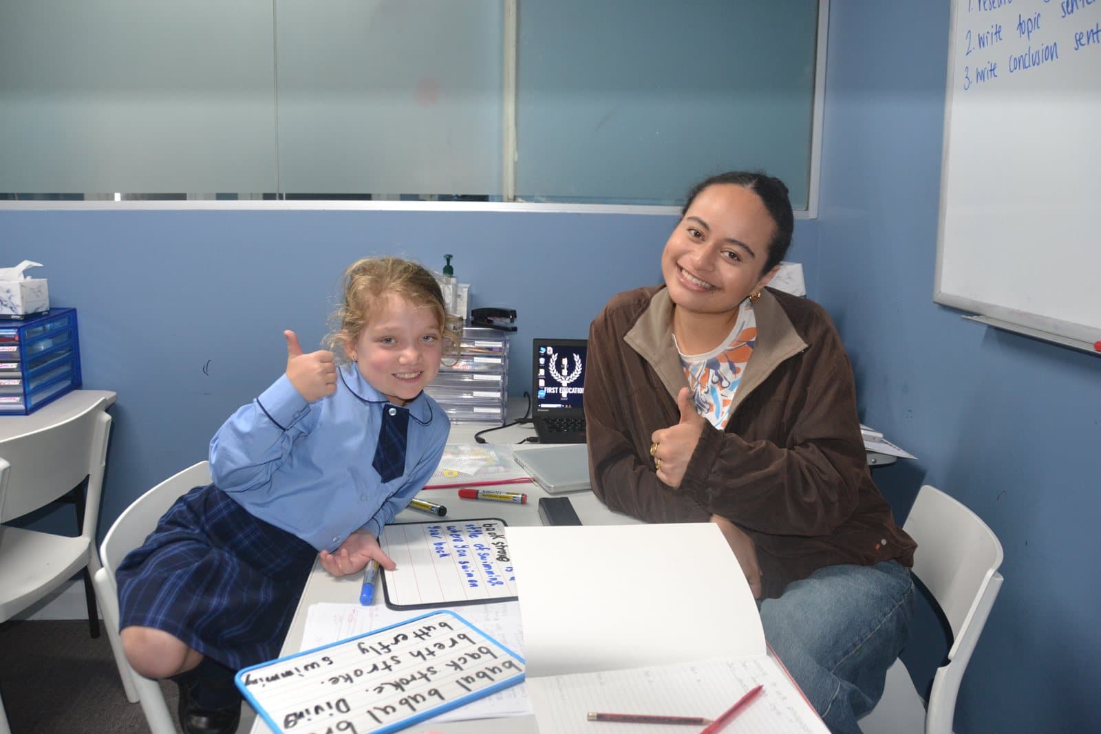 Tutors and Kindergarten students at a First Education centre