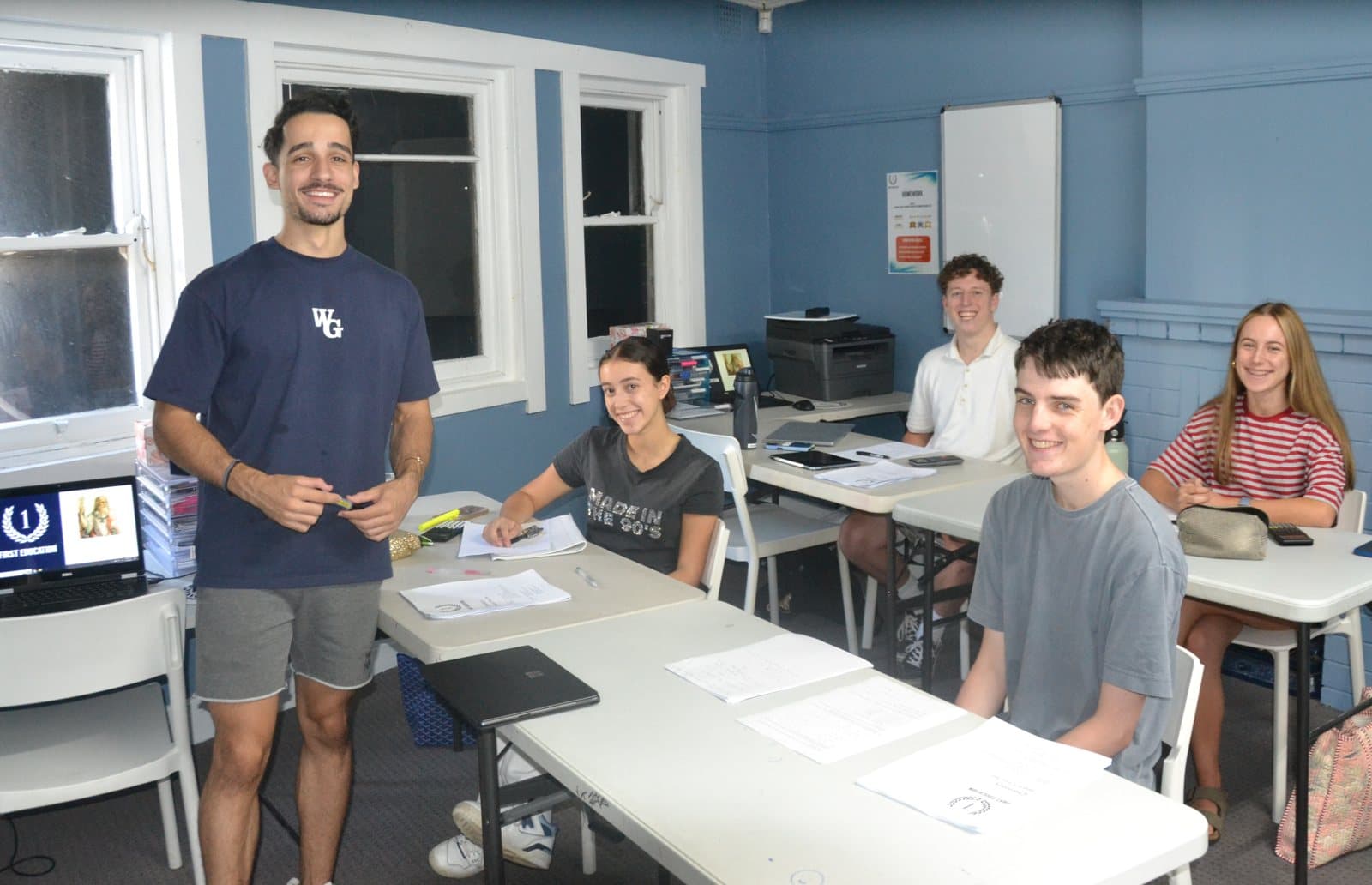 Tutors and HSC students at a First Education centre