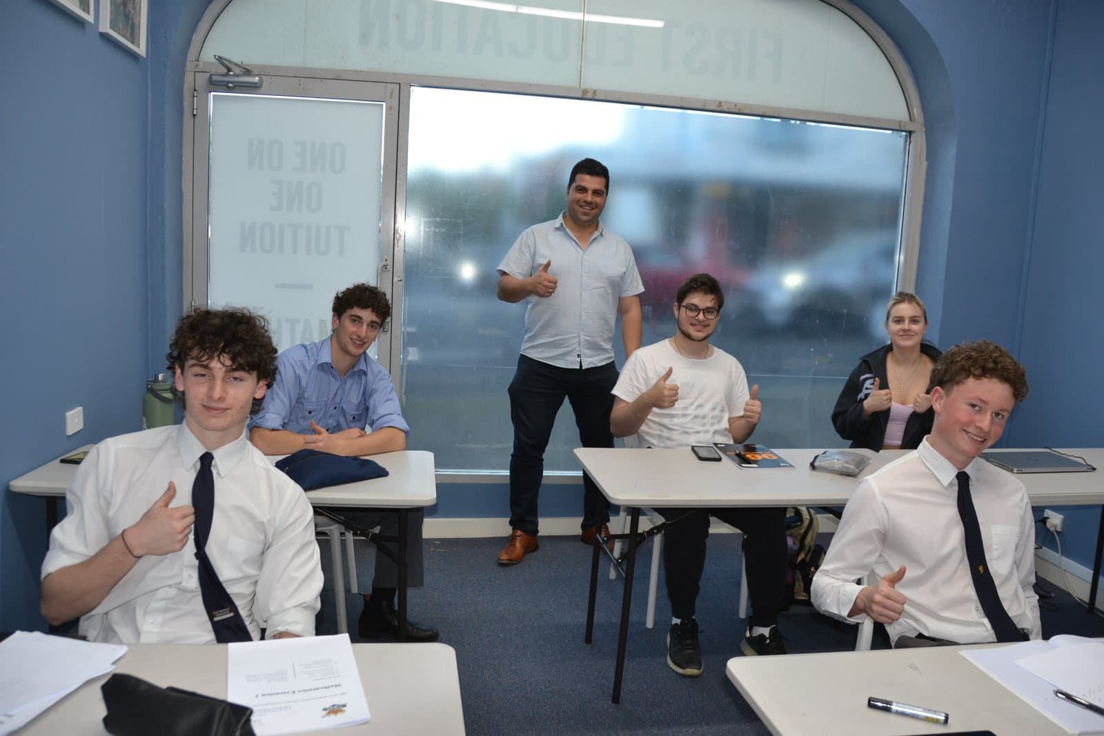 Tutors and HSC students at a First Education centre