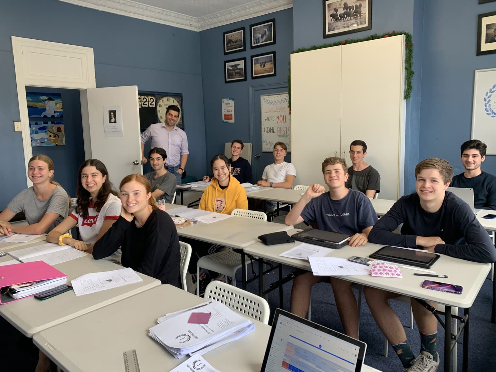 Tutors and HSC students at a First Education centre
