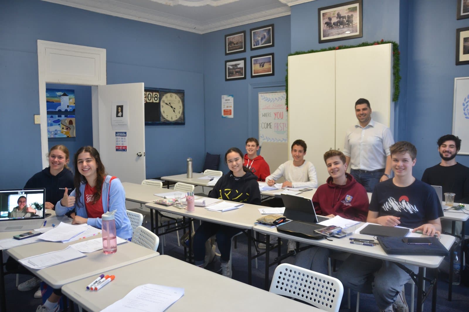 Tutors and HSC students at a First Education centre
