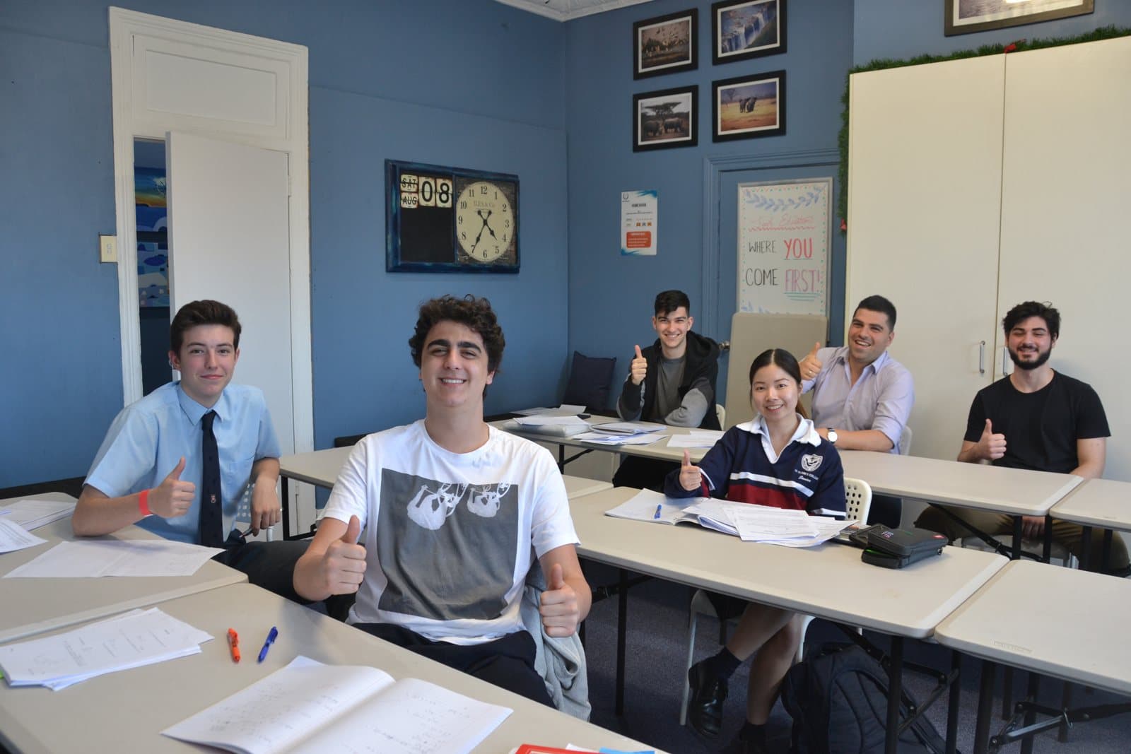 Tutors and HSC students at a First Education centre