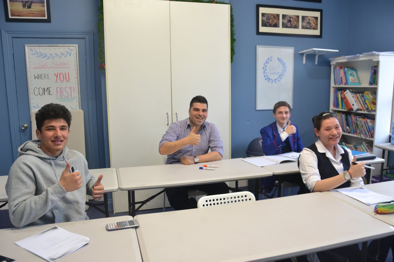 Tutors and HSC students at a First Education centre